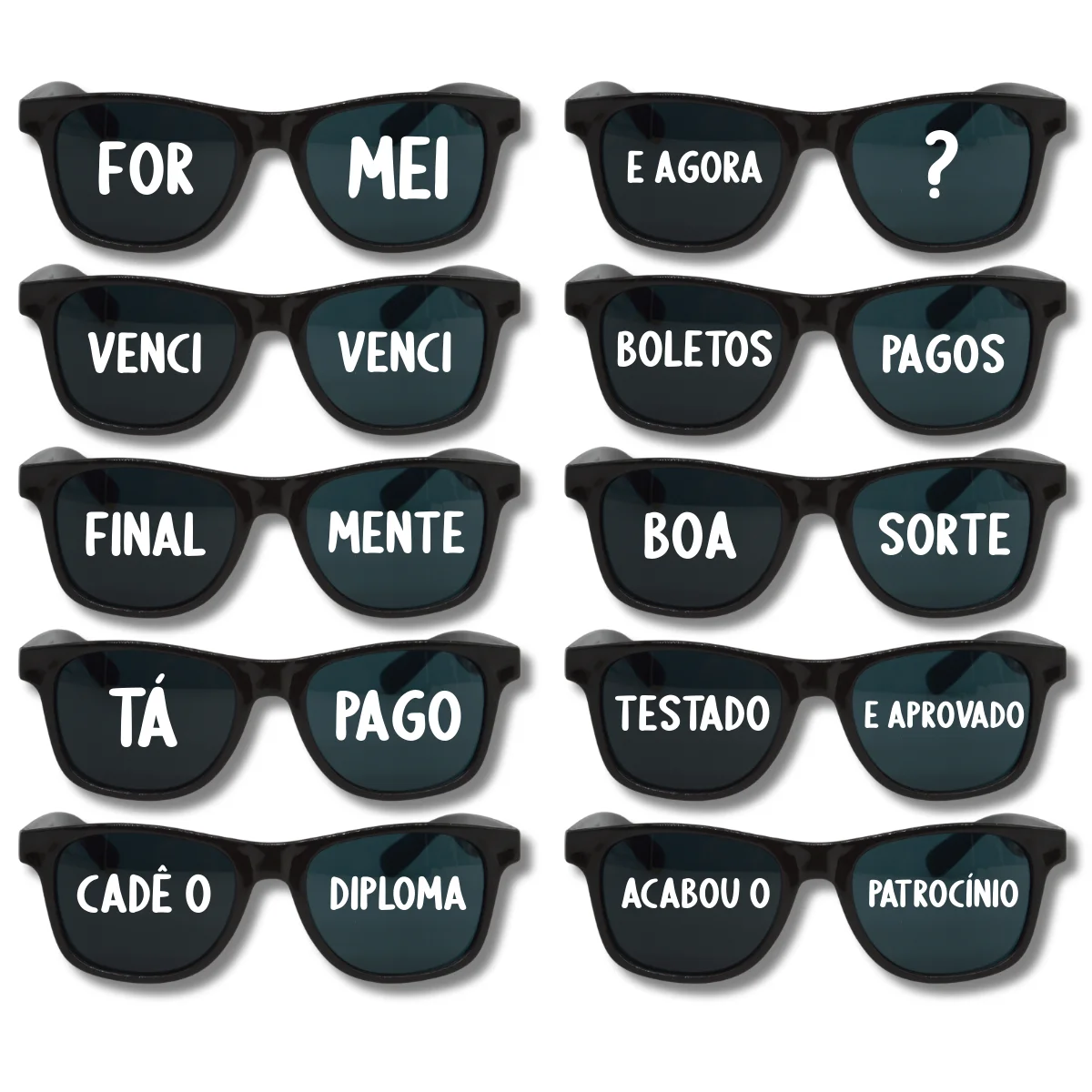 Kit 10 Óculos Escuro JOMA Com Frases Para Formatura