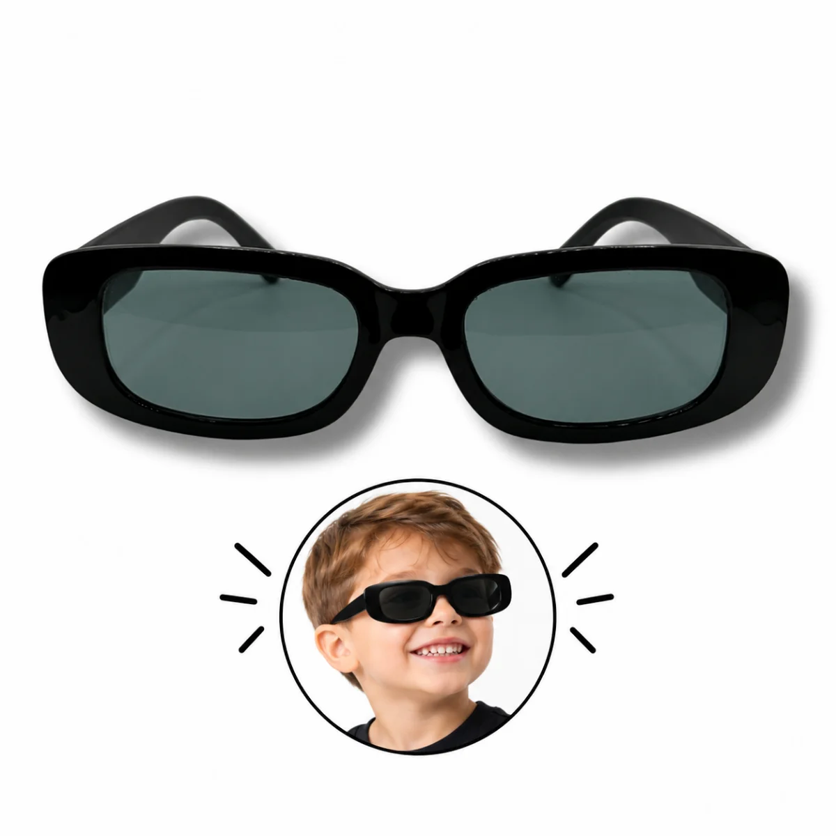 Óculos Escuro Infantil Vintage Retrô JOMA - Preto